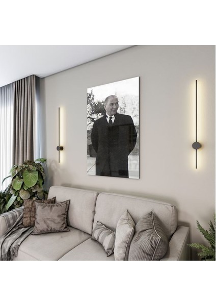 Atatürk Cam Tablo - Yatay Motif 01-030