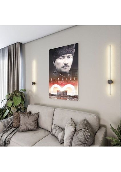 Atatürk Cam Tablo - Yatay Motif 01-036