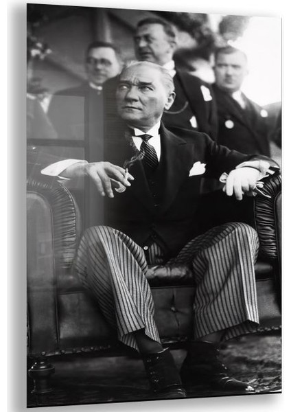 Atatürk Cam Tablo - Yatay Motif 01-056