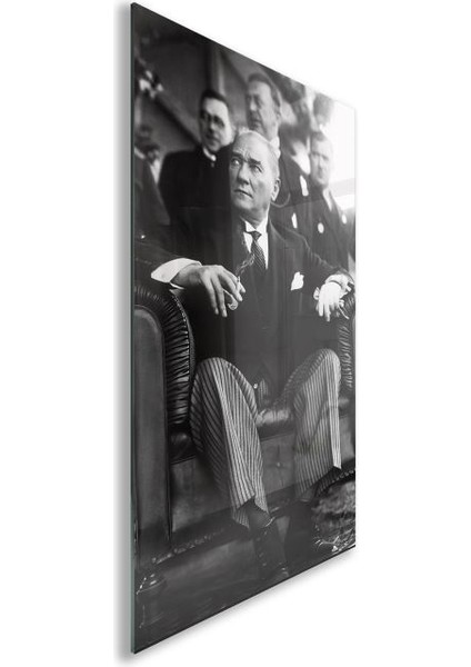 Atatürk Cam Tablo - Yatay Motif 01-056