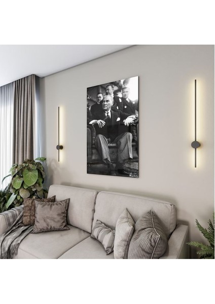 Atatürk Cam Tablo - Yatay Motif 01-056