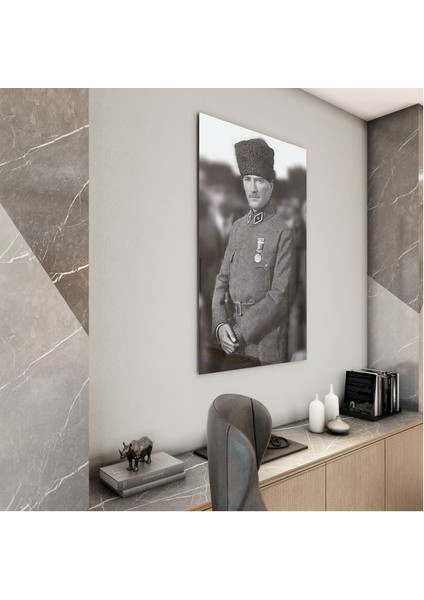 Atatürk Cam Tablo - Yatay Motif 01-024
