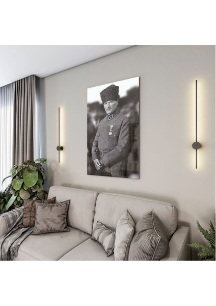 Atatürk Cam Tablo - Yatay Motif 01-024