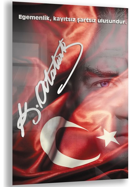 Atatürk Sözleri 3 Cam Tablo - Dikey Motif 02-002