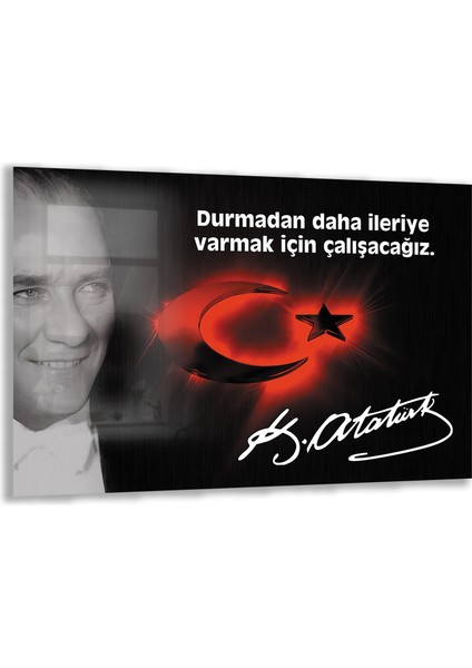 Atatürk Sözleri 6 Cam Tablo - Yatay Motif 01-011