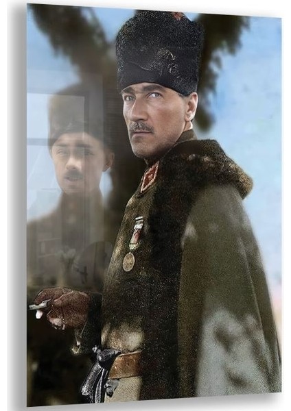 Atatürk Cam Tablo - Yatay Motif 01-010