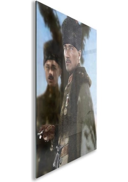 Atatürk Cam Tablo - Yatay Motif 01-010