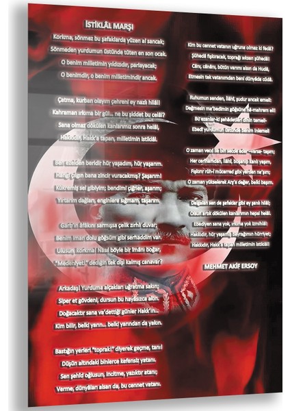 Atatürk Sözleri 7 Cam Tablo - Dikey Motif 02-013
