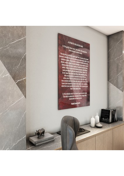 Atatürk Sözleri 2 Cam Tablo - Dikey Motif 02-012