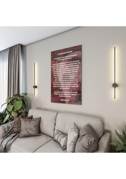 Atatürk Sözleri 2 Cam Tablo - Dikey Motif 02-012
