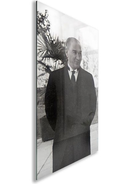 Atatürk Cam Tablo - Yatay Motif 01-030