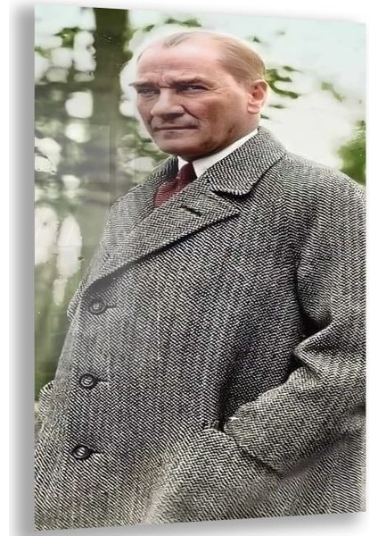 Atatürk Cam Tablo - Yatay Motif 01-093