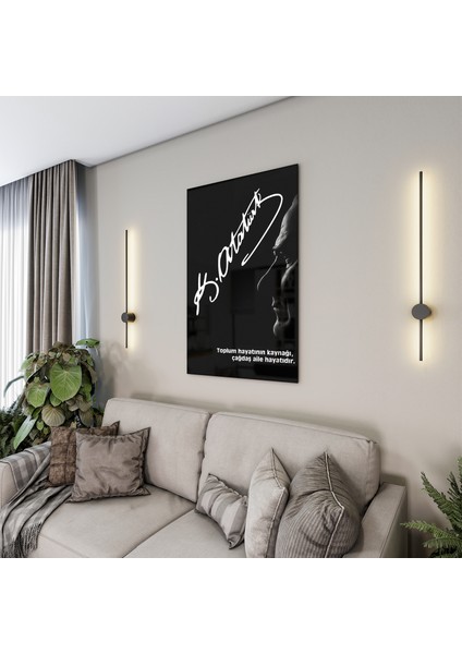 Atatürk Sözleri 1 Cam Tablo - Dikey Motif 02-008