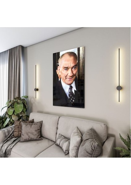 Atatürk Cam Tablo - Yatay Motif 01-077