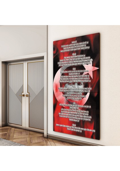 Atatürk Sözleri 7 Cam Tablo - Dikey Motif 02-001