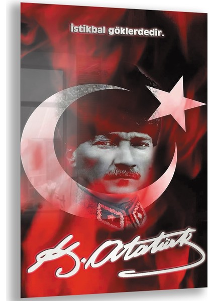 Atatürk Sözleri 7 Cam Tablo - Dikey Motif 02-006