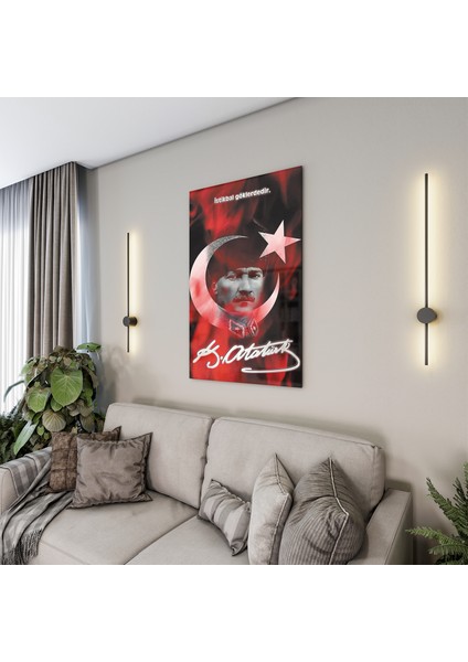 Atatürk Sözleri 7 Cam Tablo - Dikey Motif 02-006