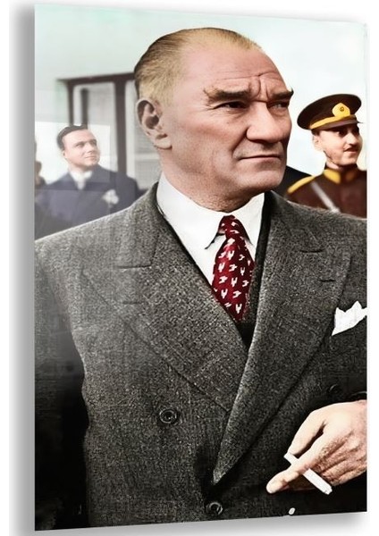Atatürk Cam Tablo - Yatay Motif 01-079