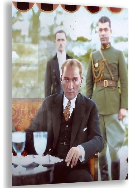 Atatürk Cam Tablo - Yatay Motif 01-090