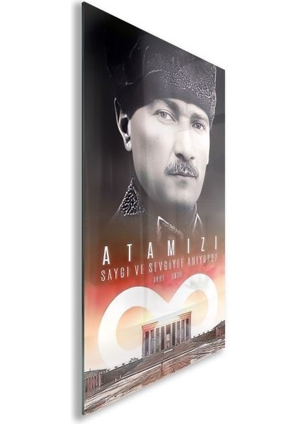 Atatürk Cam Tablo - Yatay Motif 01-036
