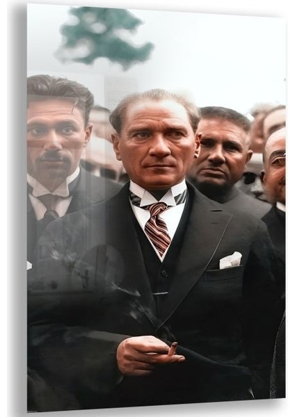 Atatürk Cam Tablo - Yatay Motif 01-020