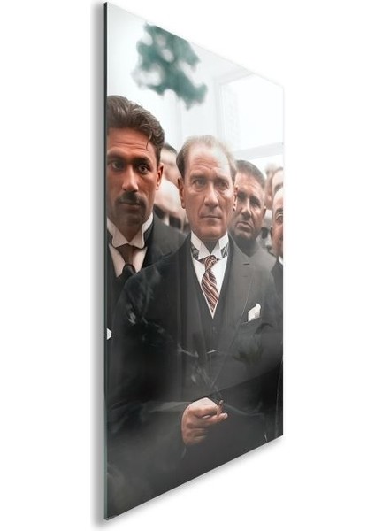 Atatürk Cam Tablo - Yatay Motif 01-020