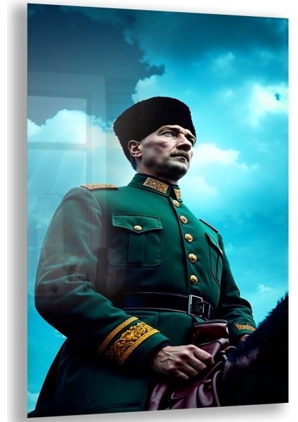 Atatürk Cam Tablo - Yatay Motif 01-029