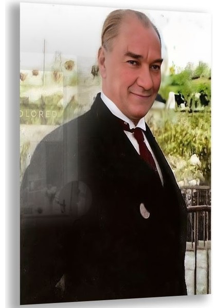 Atatürk Cam Tablo - Yatay Motif 01-078