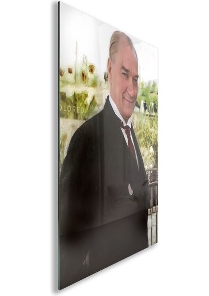 Atatürk Cam Tablo - Yatay Motif 01-078