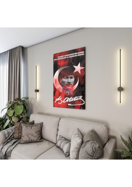 Atatürk Sözleri 7 Cam Tablo - Dikey Motif 02-004