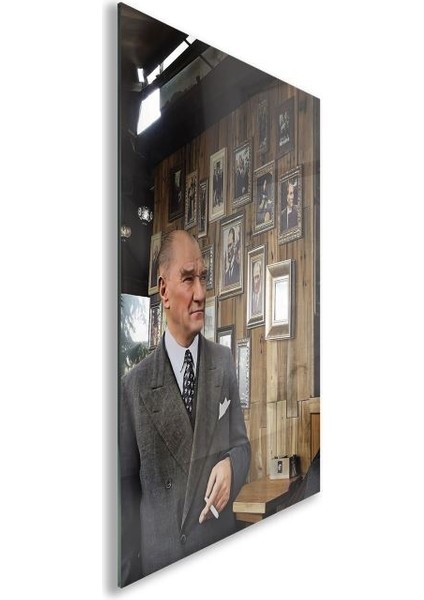 Atatürk Cam Tablo - Yatay Motif 01-042
