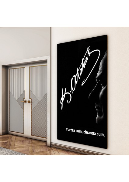 Atatürk Sözleri 1 Cam Tablo - Dikey Motif 02-016