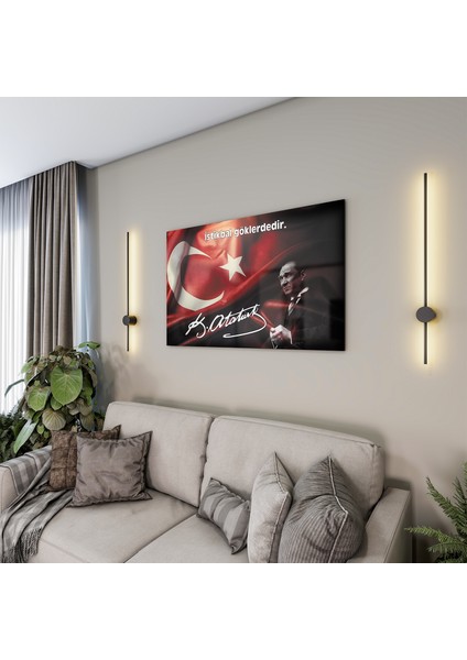Atatürk Sözleri 4 Cam Tablo - Yatay Motif 01-005