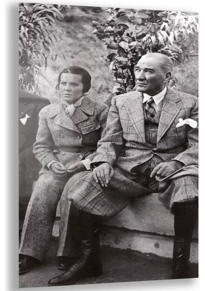 Atatürk Cam Tablo - Yatay Motif 01-004