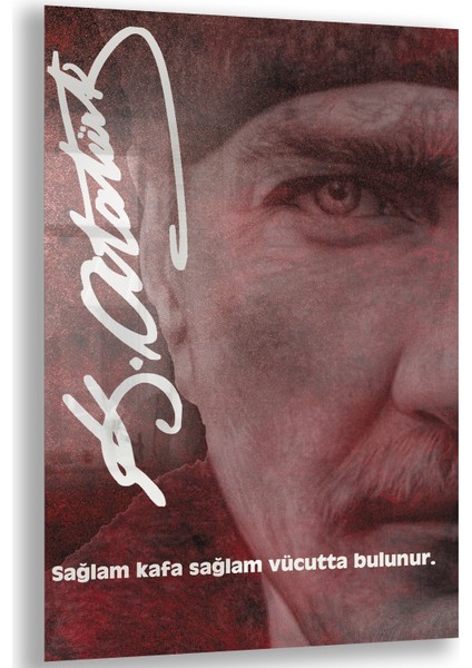 Atatürk Sözleri 2 Cam Tablo - Dikey Motif 02-018