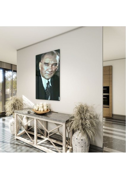 Atatürk Cam Tablo - Yatay Motif 01-081