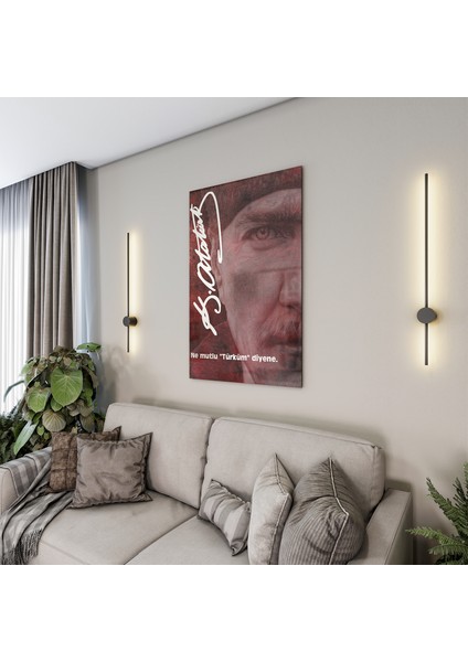 Atatürk Sözleri 2 Cam Tablo - Dikey Motif 02-014