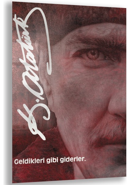 Atatürk Sözleri 2 Cam Tablo - Dikey Motif 02-015