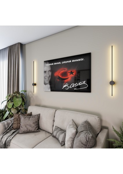 Atatürk Sözleri 6 Cam Tablo - Yatay Motif 01-010