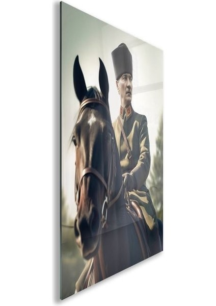 Atatürk Cam Tablo - Yatay Motif 01-064