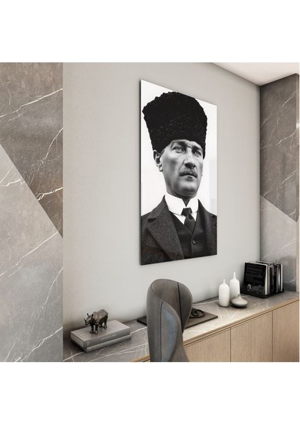 Atatürk Cam Tablo - Yatay Motif 01-045