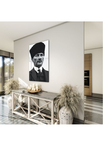 Atatürk Cam Tablo - Yatay Motif 01-045