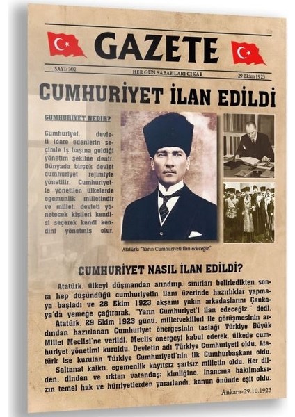 Atatürk Cam Tablo - Yatay Motif 01-025