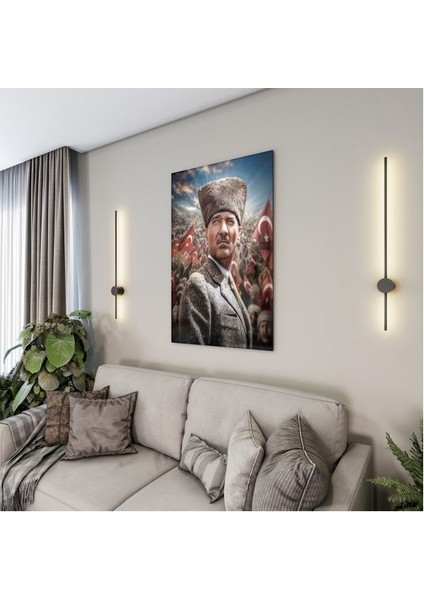 Atatürk Cam Tablo - Yatay Motif 01-028