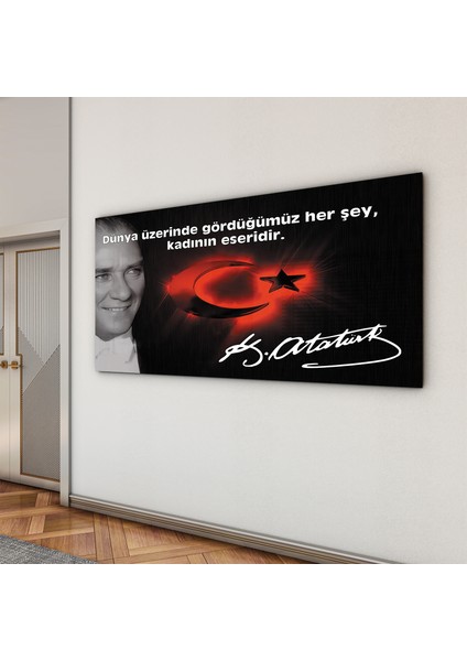 Atatürk Sözleri 6 Cam Tablo - Yatay Motif 01-007