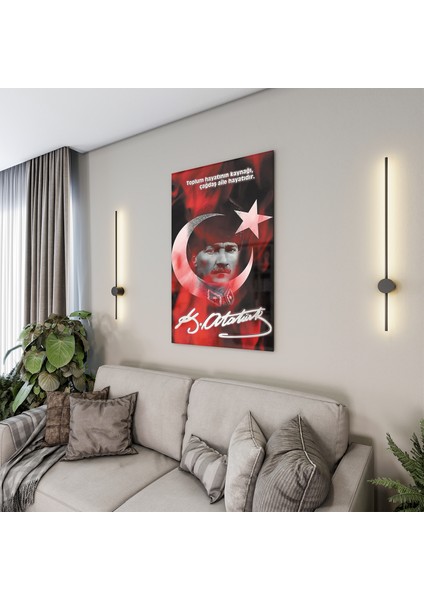 Atatürk Sözleri 7 Cam Tablo - Dikey Motif 02-008