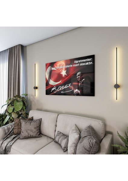 Atatürk Sözleri 4 Cam Tablo - Yatay Motif 01-002