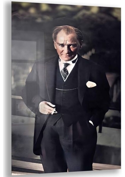 Atatürk Cam Tablo - Yatay Motif 01-086