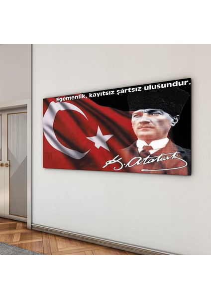Atatürk Sözleri 5 Cam Tablo - Yatay Motif 01-002