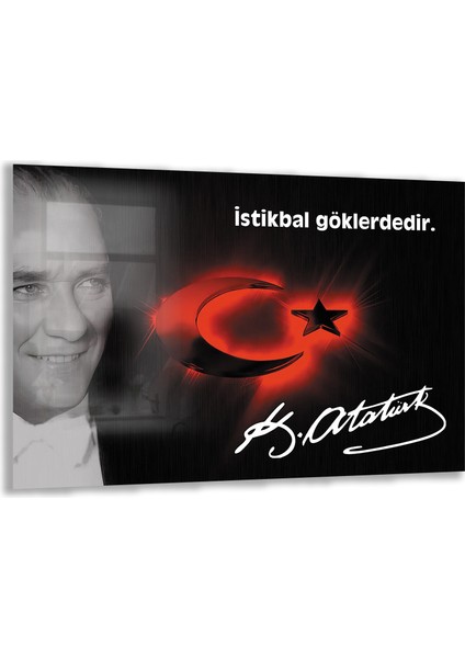 Atatürk Sözleri 6 Cam Tablo - Yatay Motif 01-006